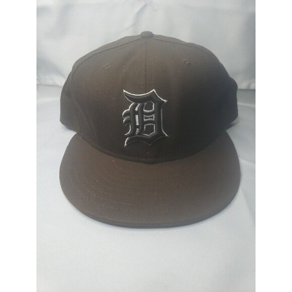 Detroit Brown Hat Cap New Era Size 7 1/2 Fitted 59Fifty MLB Baseball - Picture 2 of 16
